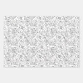 ヴィンテージ牡丹の花柄 ラッピングペーパーシート (正面)