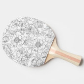ヴィンテージ牡丹の花柄 卓球ラケット (横)