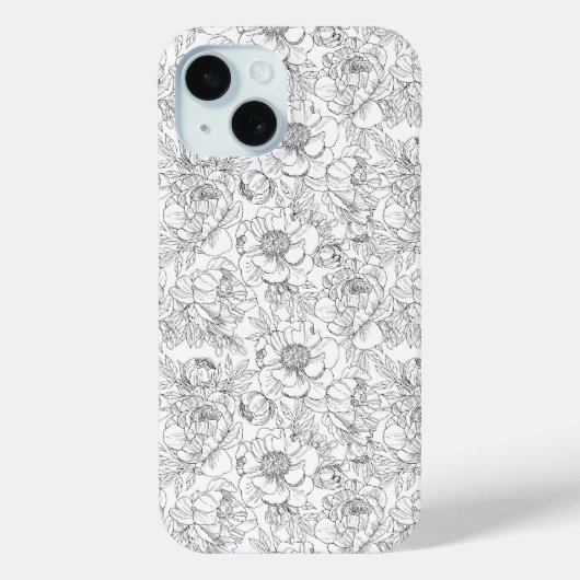 ヴィンテージ牡丹の花柄 Case-Mate iPhoneケース (裏面)