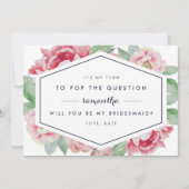 ヴィンテージ牡丹は私の花嫁のカードになる 招待状 (正面)