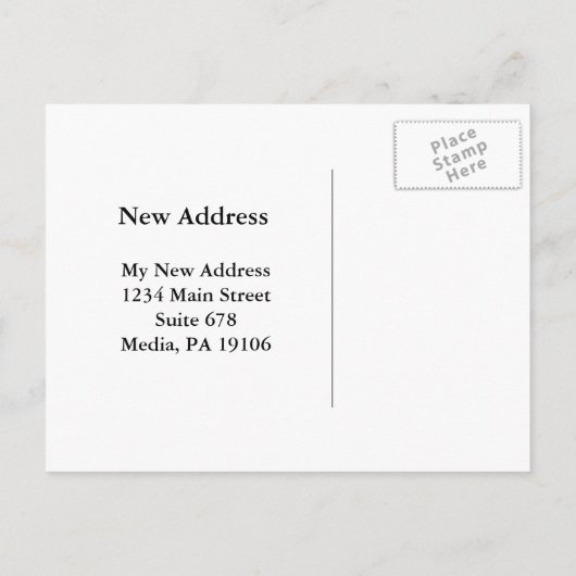 ヴィンテージ牡丹イラストレーションニューアドレス 案内ポストカード (裏面)