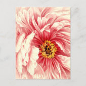 ヴィンテージ牡丹イラストレーションニューアドレス 案内ポストカード (正面)