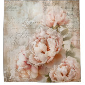 ヴィンテージ牡丹エレガンス シャワーカーテン (正面)