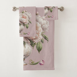 ヴィンテージ牡丹エレガント入れ バスタオルセット