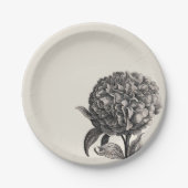 ヴィンテージ牡丹エレガント花植物学 ペーパープレート (正面)