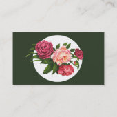 ヴィンテージ牡丹ガーデンフラワーウォーターカラーアート 名刺 (裏面)