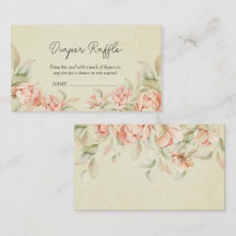 ヴィンテージ牡丹グリーンベビーシャワーおむつラッフル