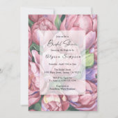ヴィンテージ牡丹バラフローラブライダルシャワー 招待状 (正面)