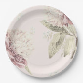 ヴィンテージ牡丹ファインアート結婚ズ ペーパープレート (正面)