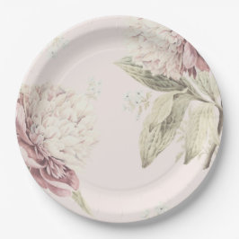 ヴィンテージ牡丹ファインアート結婚ズ ペーパープレート