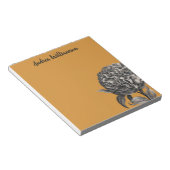 ヴィンテージ牡丹フラワーイラストレーションオンバタースコッチ ノートパッド (アングル)