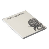 ヴィンテージ牡丹フラワーイラストレーション パーソナライズされた ノートパッド (アングル)