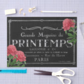 ヴィンテージ牡丹フランスのタイポグラフィブラックデクページ 薄葉紙 (クラフト)