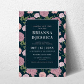 ヴィンテージ牡丹フローラ植物写真結婚ズ 招待状