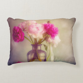 ヴィンテージ牡丹ブーケイングラスヴァース アクセントクッション