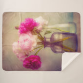 ヴィンテージ牡丹ブーケイングラスヴァース シェルパブランケット (正面(横))