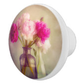 ヴィンテージ牡丹ブーケイングラスヴァース セラミックノブ (右)