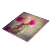 ヴィンテージ牡丹ブーケイングラスヴァース タイル (側面)