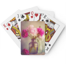 ヴィンテージ牡丹ブーケイングラスヴァース