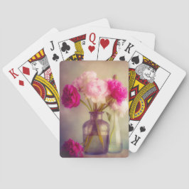 ヴィンテージ牡丹ブーケイングラスヴァース トランプ