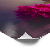 ヴィンテージ牡丹ブーケイングラスヴァース ポスター (コーナー)