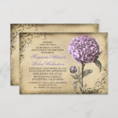 ヴィンテージ牡丹リハーサルランチ&ファミリーお祝い 招待状 (正面/裏面)