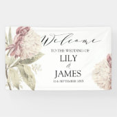 ヴィンテージ牡丹植物性ファインアートバナー 横断幕 (横)