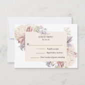 ヴィンテージ牡丹素晴らし植物結婚芸術 出欠カード (正面)