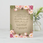 ヴィンテージ牡丹素朴ブライダルシャワー招待状 招待状 (スタンド正面)