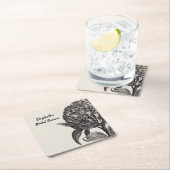 ヴィンテージ牡丹花エレガントフローラ スクエアペーパーコースター (インサイチュ)