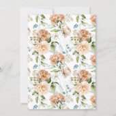 ヴィンテージ牡丹花模様赤面ピンクOh赤ちゃんシャワー 招待状 (裏面)