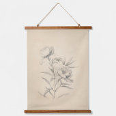 ヴィンテージ牡丹3図解入りの、写真付きのウォールタペストリー 吊り下げ型タペストリー (正面)