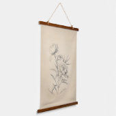 ヴィンテージ牡丹3図解入りの、写真付きのウォールタペストリー 吊り下げ型タペストリー (傾斜あり)