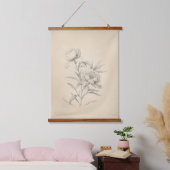 ヴィンテージ牡丹3図解入りの、写真付きのウォールタペストリー 吊り下げ型タペストリー (寝室)