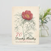 ヴィンテージ牡丹70番誕生祝い招待状 招待状 (スタンド正面)