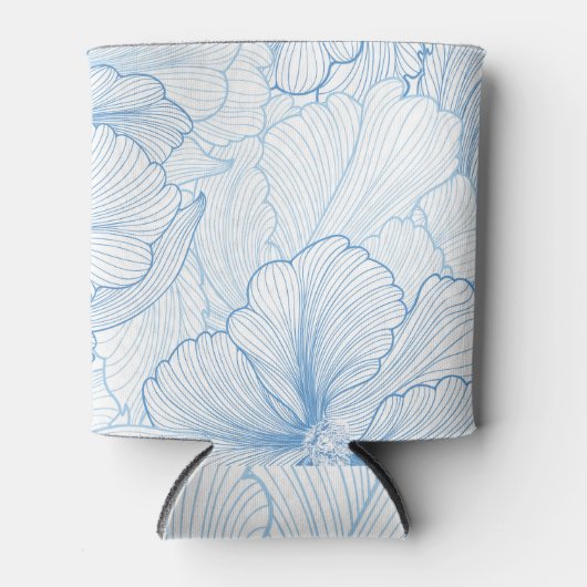 ヴィンテージ牡丹：フローラのシームレスなパターン 缶クーラー (正面)