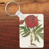 ヴィンテージ牡丹、牡丹の花Basilius Besler キーホルダー (正面)