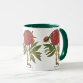 ヴィンテージ牡丹、牡丹の花Basilius Besler マグカップ (正面右)