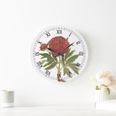 ヴィンテージ牡丹、牡丹の花Basilius Besler ラージ壁時計 (ホーム)