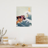 ヴィンテージ物語本イラストレーション城素晴らし城 ポスター (キッチン)