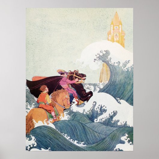 ヴィンテージ物語本イラストレーション城素晴らし城 ポスター (正面)