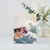 ヴィンテージ物語本イラストレーション城素晴らし城 ポストカード (スタンド正面)