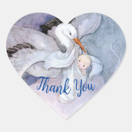 ヴィンテージ特別配送ストーク赤ちゃんシャワー ハートシール