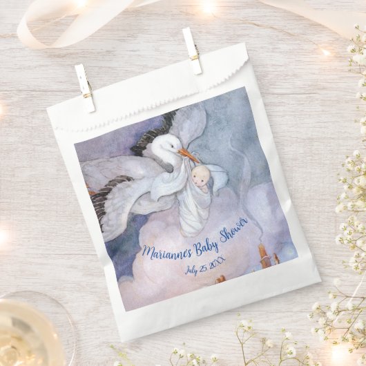 ヴィンテージ特別配送ストーク赤ちゃんシャワー フェイバーバッグ (クリップ留めされた状態)