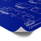 ヴィンテージ特許ウォールアート:トイレ紙, 1891 ポスター (角)