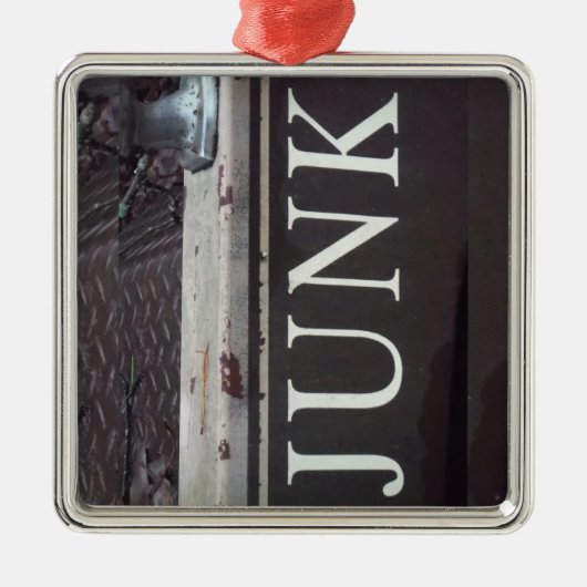 ヴィンテージ牽引トラックのジャンクサイン メタルオーナメント (正面)