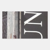 ヴィンテージ牽引トラックのジャンクサイン 長方形シール (正面)