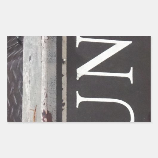 ヴィンテージ牽引トラックのジャンクサイン 長方形シール (正面)