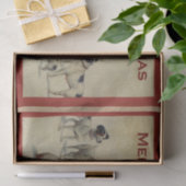 ヴィンテージ犬がクリスマスツリーを愛する 薄葉紙 (ギフト)