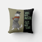 ヴィンテージ犬にマスター猫にスタッフ引用文 クッション (正面)